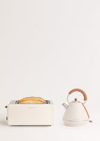 Pack - Tostadora Grande Toast Retro + Hervidor de Agua Grande Kettle Retro 1,7L - Blanco Roto