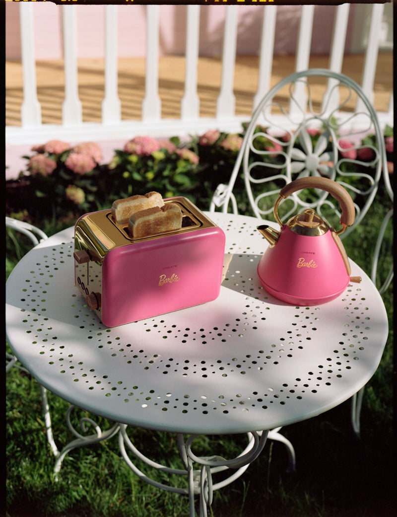 Pack - Petit Grille-Pain Toast Retro + Petite Bouilloire Kettle Retro 1L - Barbie Pink