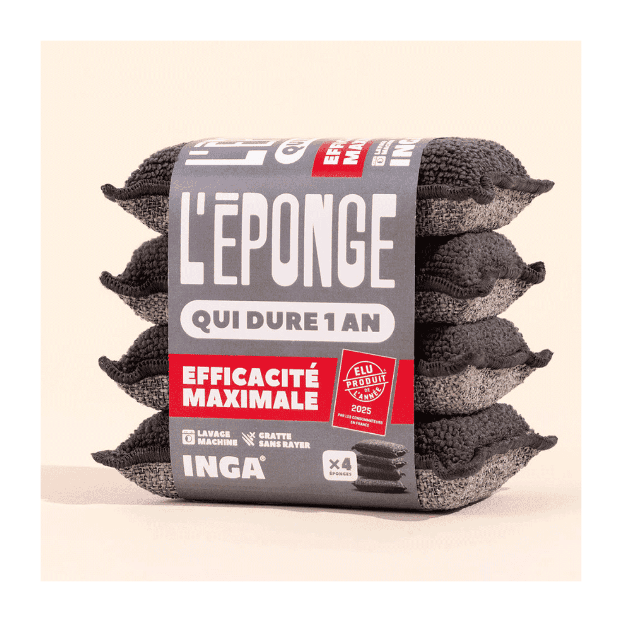 Washable Sponges 4 Gray
