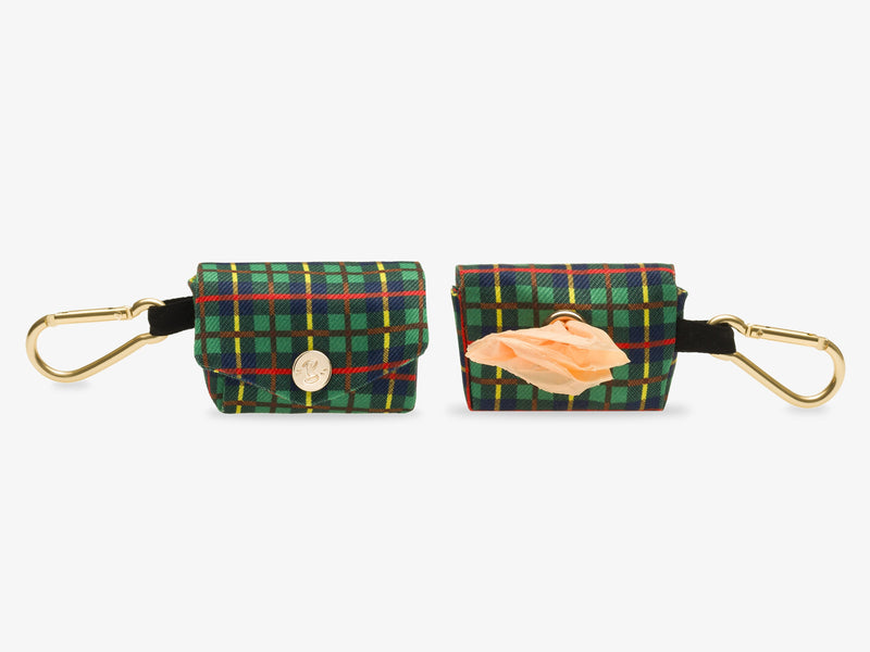 Pochette Pour Sacs À Crottes - Tartan Vert