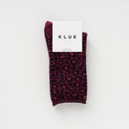 Miljøvenlige glimmersokker i lurex - Bordeaux leopard