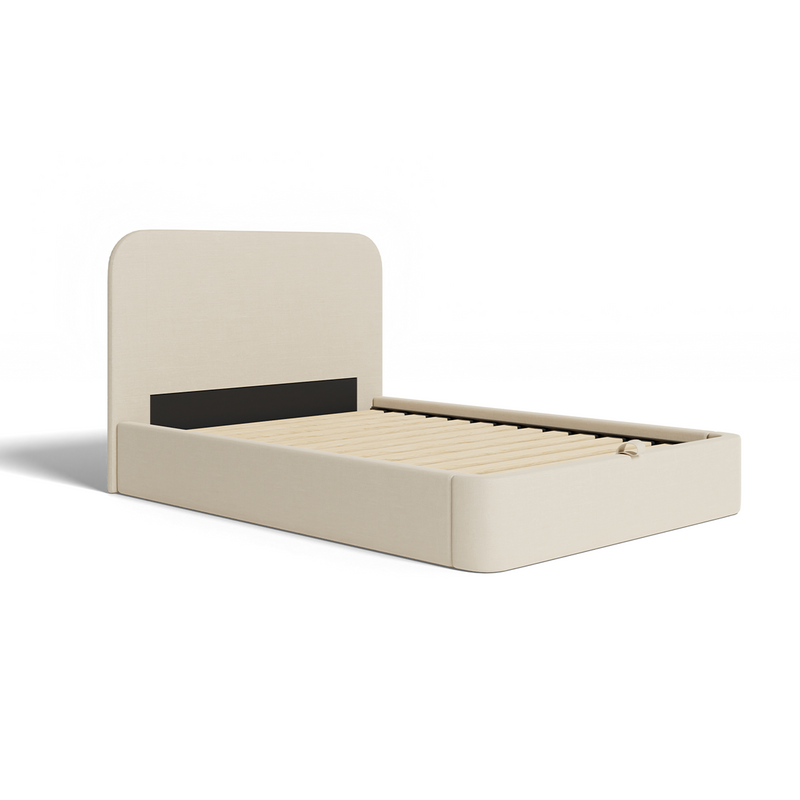 Lit Coffre Nova - Tissu Beige