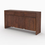 Achille - Buffet En Bois De Manguier Avec 3 Portes Et 3 Tiroirs