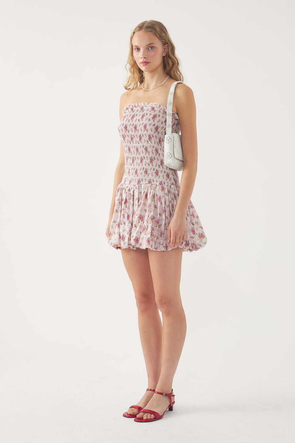Robe Courte Smockée Pada - Rose