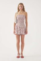 Robe Courte Smockée Pada - Rose