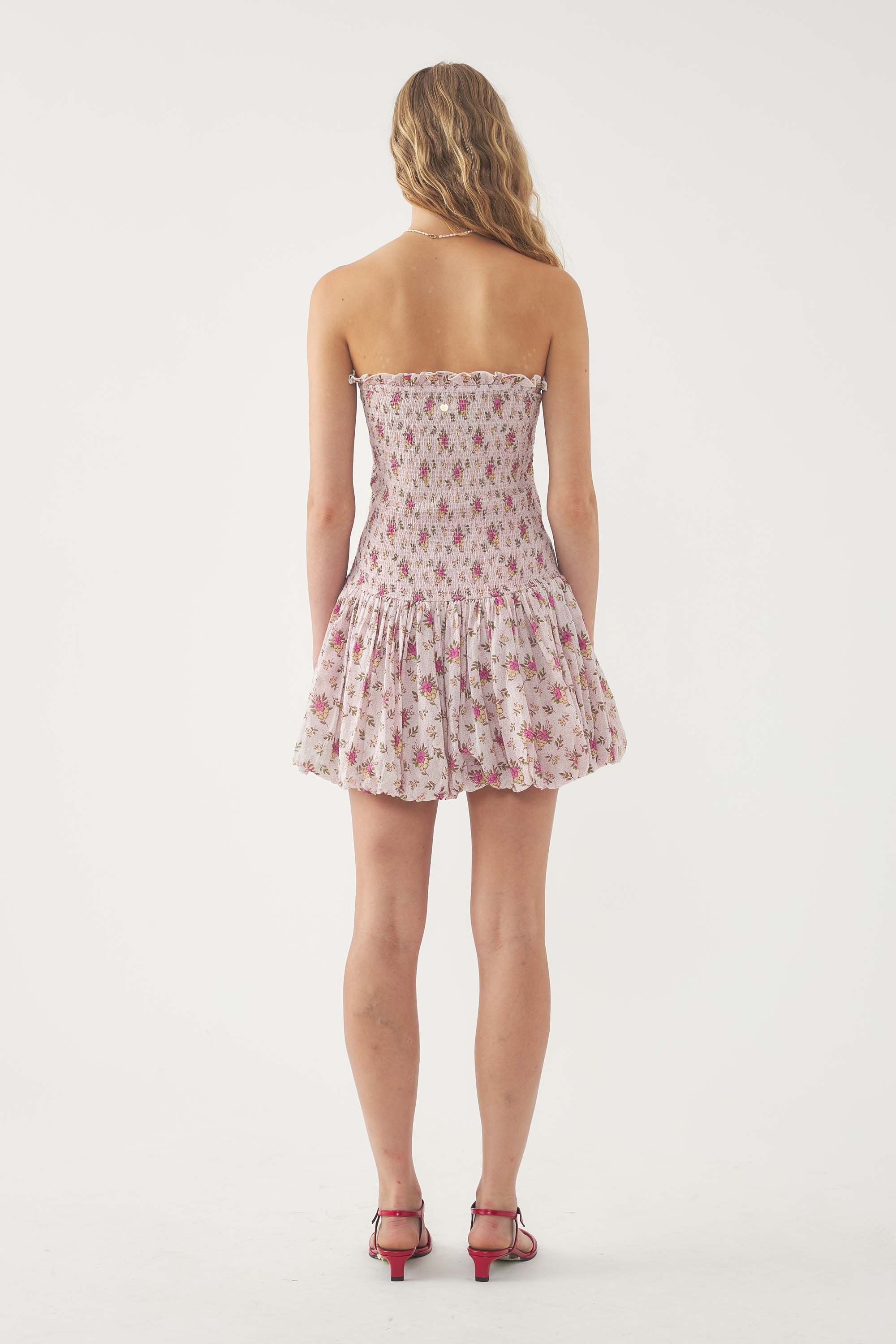Robe Courte Smockée Pada - Rose