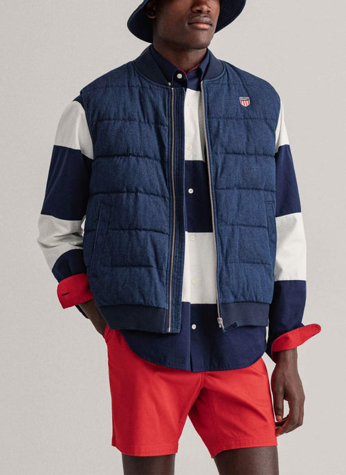 Gant - Gilet Denim Rembourré - Mid Blue Worn In - Homme