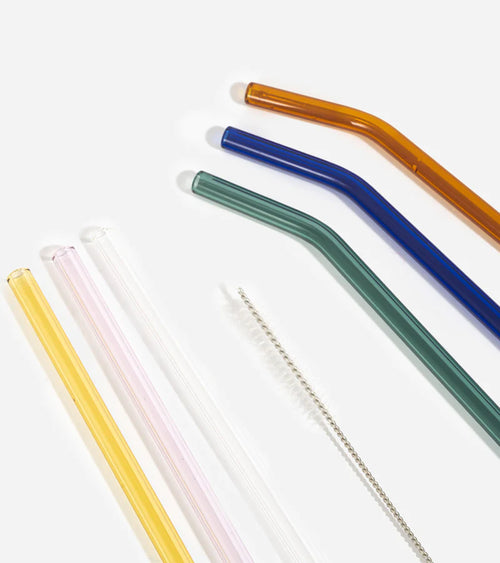 Multicolored Reusable Glass Straws