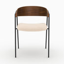 Lot de 2 chaises Esmée en velours blanc cassé et bois de noyer