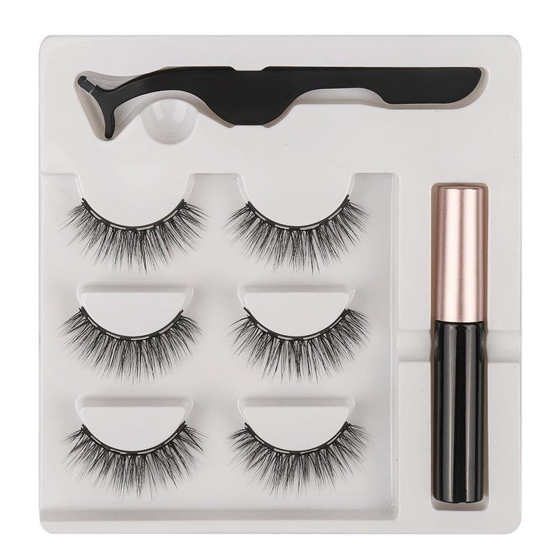 Par de Pestañas Postizas Magnéticas Efecto Natural + Delineador de ojos