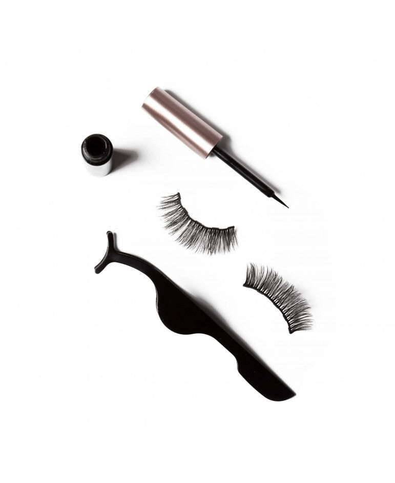 Par de Pestañas Postizas Magnéticas Efecto Natural + Delineador de ojos