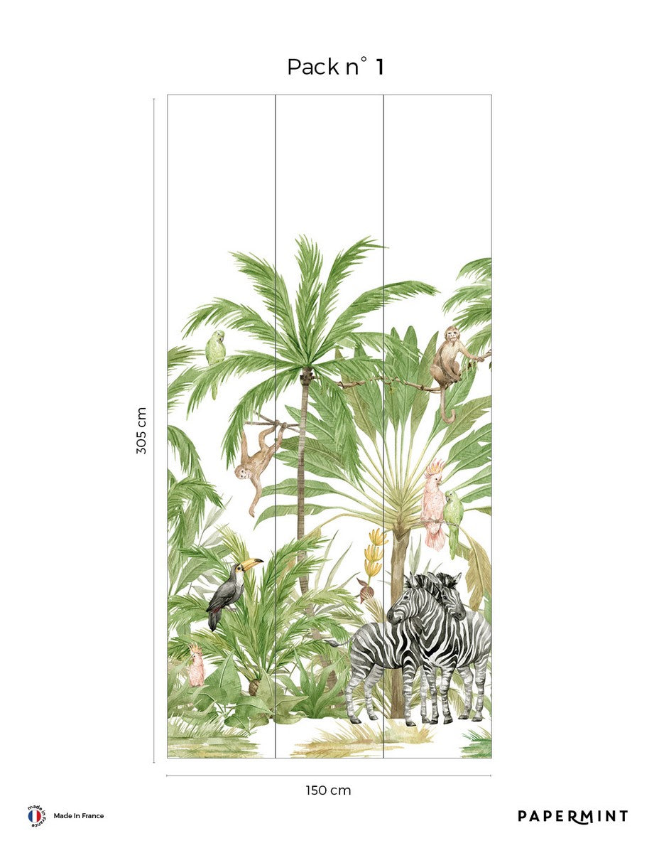 Palm Tree Jungle Mural - Palm Green