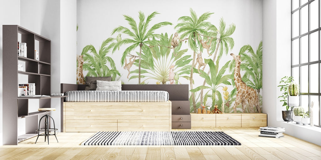 Palm Tree Jungle Mural - Palm Green