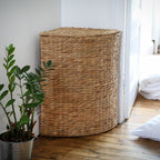 Panier À Linge D'Angle En Jacinthe D'Eau - Bois Clair
