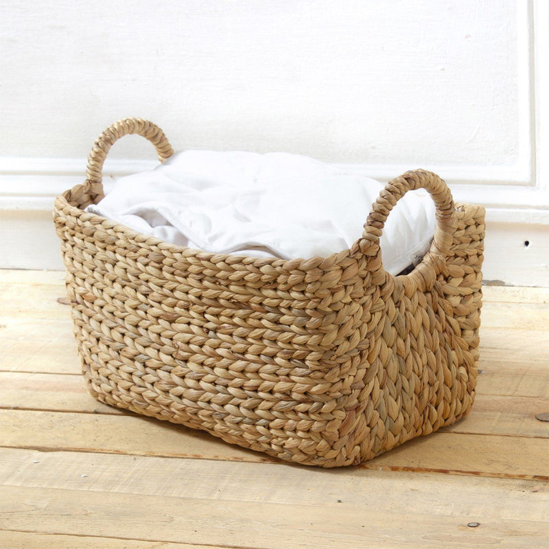 Cesta jacinto de agua con asas - Beige