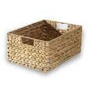 Panier En Jacinthe D'Eau Armature Métal - Hauteur 17cm - Beige