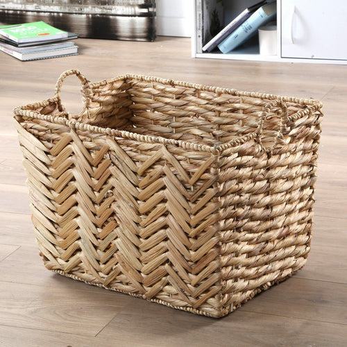 Panier Haut En Jacinthe D'Eau Grand Modèle - Beige