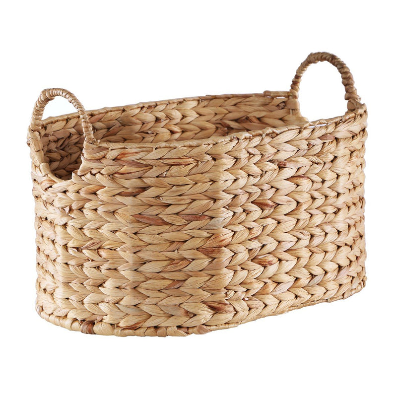 Panier Moyen En Jacinthe D'Eau Avec Poignées - Beige