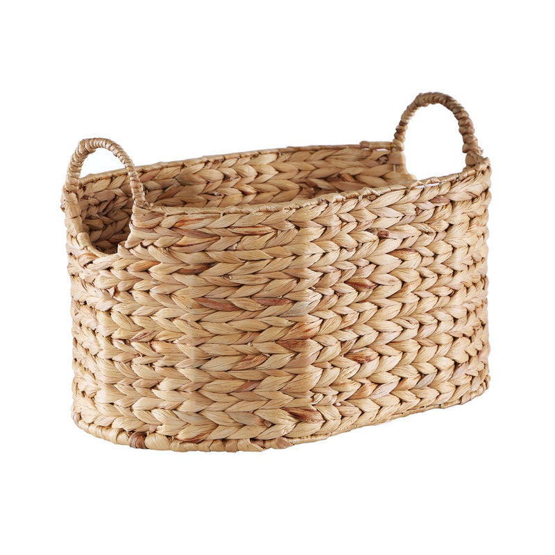 Cesta mediana de jacintos de agua con asas - Beige