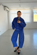 Pantalon Bouffant En Velours Côtelé Bleu