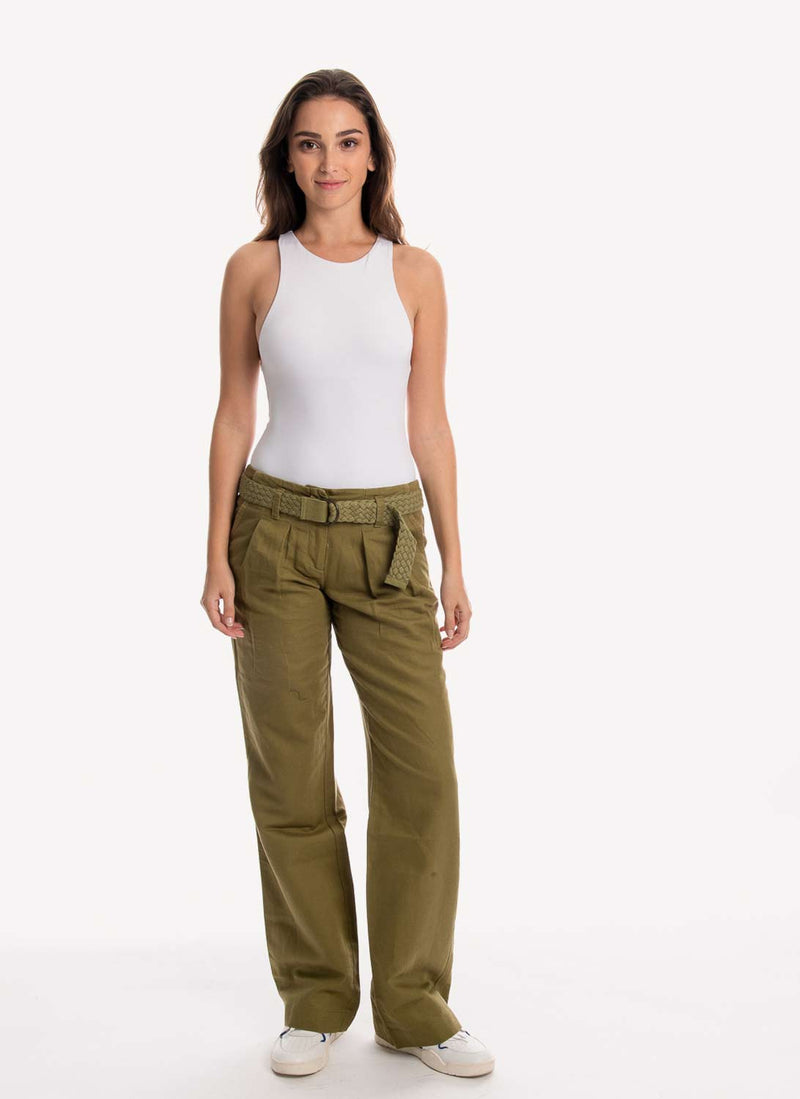 Tommy Hilfiger - Pantalon Avec Ceinture - Bianco - Femme