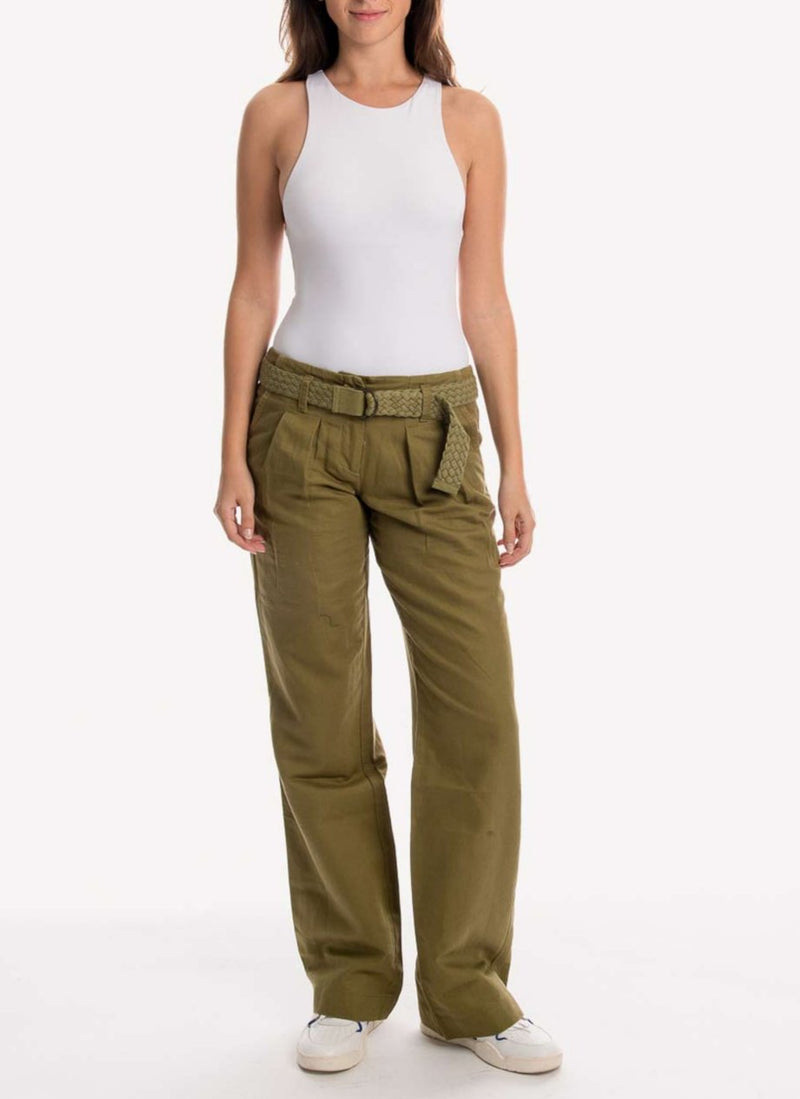 Tommy Hilfiger - Pantalon Avec Ceinture - Verde - Femme