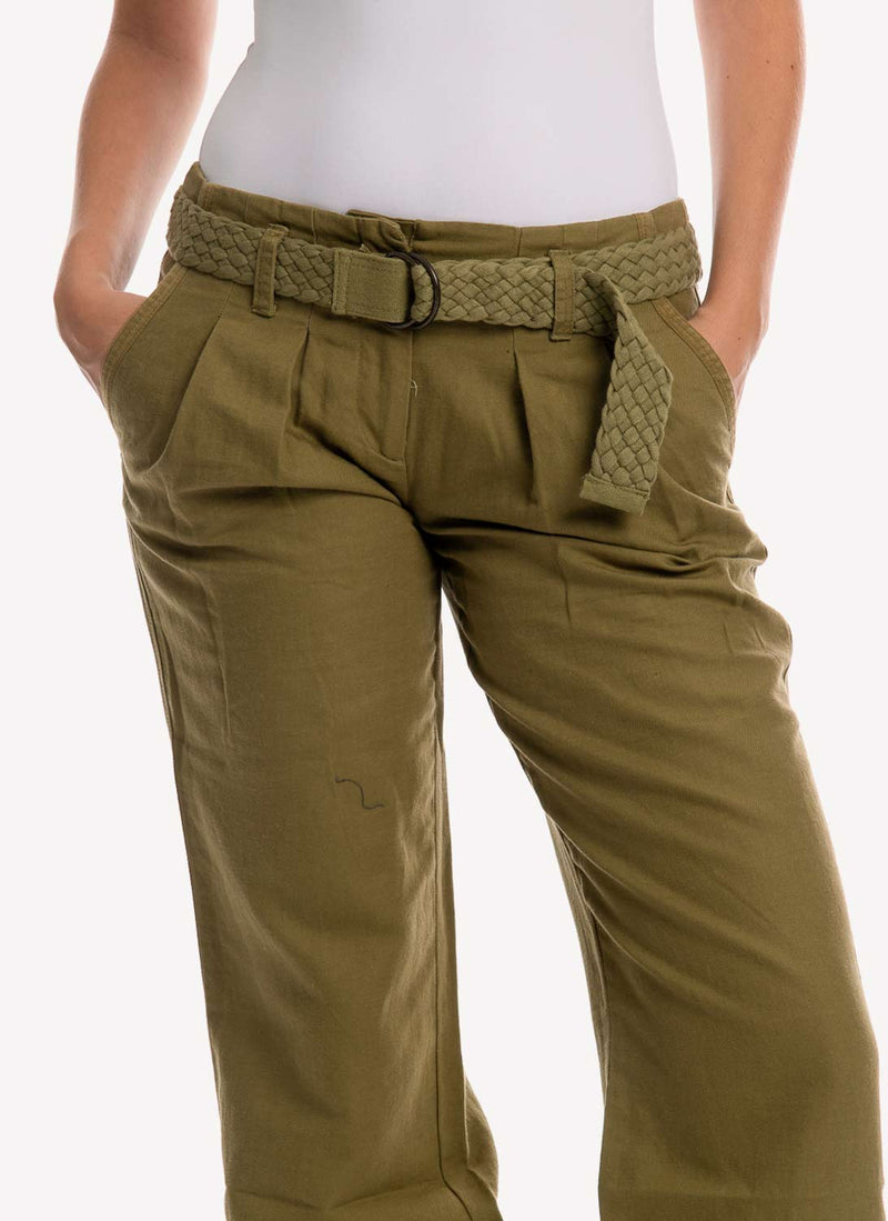 Tommy Hilfiger - Pantalon Avec Ceinture - Verde - Femme