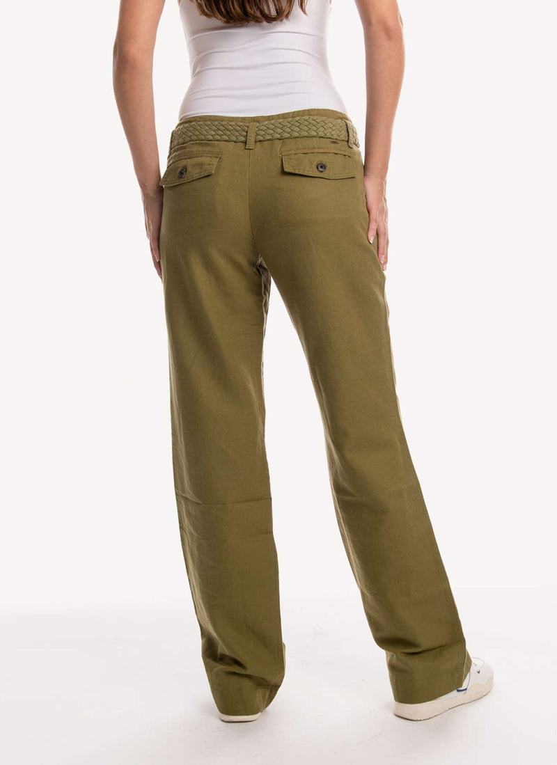 Tommy Hilfiger - Pantalon Avec Ceinture - Verde - Femme