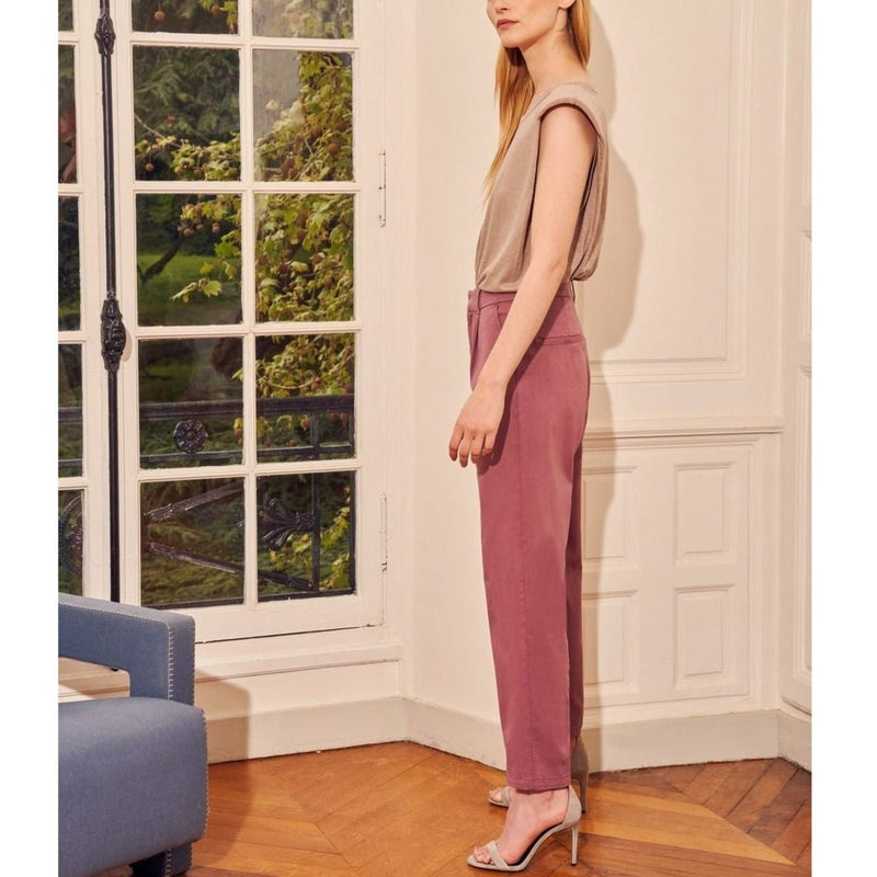 Pantalón chino cropped de cintura alta Ambre - Morado Gris - Mujer