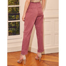 Pantalón chino cropped de cintura alta Ambre - Morado Gris - Mujer