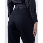 Highwaist Cropped Chino Trouser Ava - Denim Black - Women