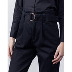 Highwaist Cropped Chino Trouser Ava - Denim Black - Women