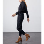 Highwaist Cropped Chino Trouser Ava - Denim Black - Women