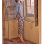 Pantalon Chino Sandy Highwaist Cropped Fancy - Vintage Garden - Femme