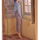 Pantalones chinos elegantes recortados de cintura alta Sandy - Vintage Garden - Mujer