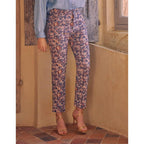 Pantalon Chino Sandy Highwaist Cropped Fancy - Vintage Garden - Femme
