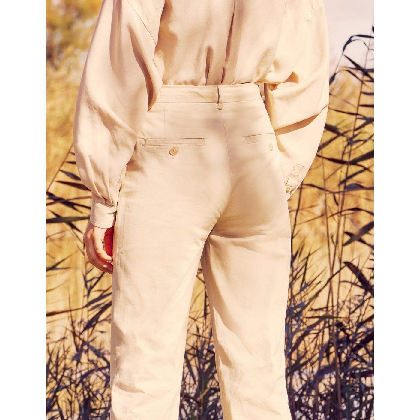 Cropped Chino Trouser Sandy Highwaist - Light Sand - Women