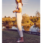 Pantalón chino Highwaist Cropped Sandy Highwaist - Blanco - Mujer