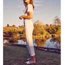Highwaist Cropped Sandy Highwaist Chino Pants - White - Women