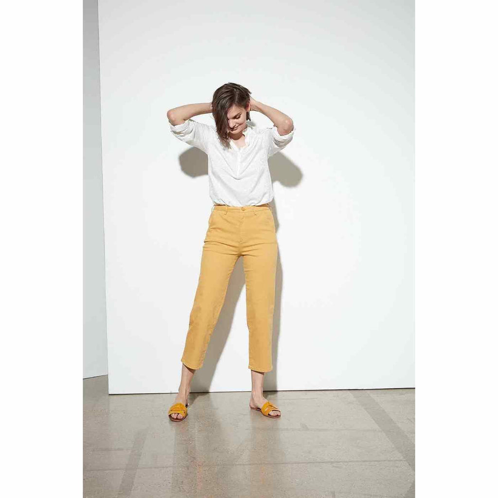 Highwaist Cropped Chino Trouser Sandy - Mango - Women