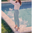 Pantalones chinos Sandyhigh recortados de cintura alta - Aqua - Mujer