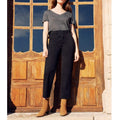 Pantalon Chino Highwaist Cropped Sandyhigh - Black - Femme