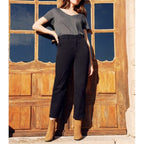 Pantalon Chino Highwaist Cropped Sandyhigh - Black - Femme
