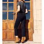 Pantalon Chino Highwaist Cropped Sandyhigh - Black - Femme