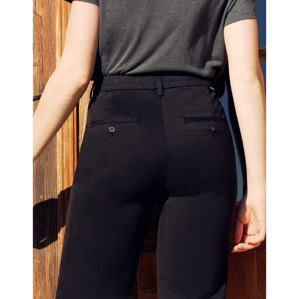 Pantalon Chino Highwaist Cropped Sandyhigh - Black - Femme