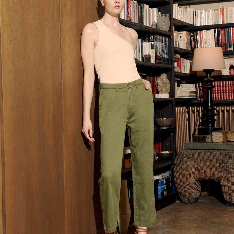 Sandy Hilyo Highwaist Chino Pants - Khaki - Women