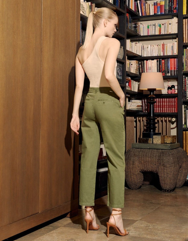 Sandy Hilyo Highwaist Chino Pants - Khaki - Women