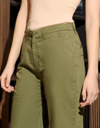 Pantalón chino Sandy Hilyo de cintura alta - Caqui - Mujer