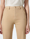 Pantalón chino capri Sandy de talle alto - Beige - Mujer