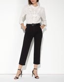 Pantalón chino cropped de cintura alta Sandy Highwaist Cropped - Negro - Mujer